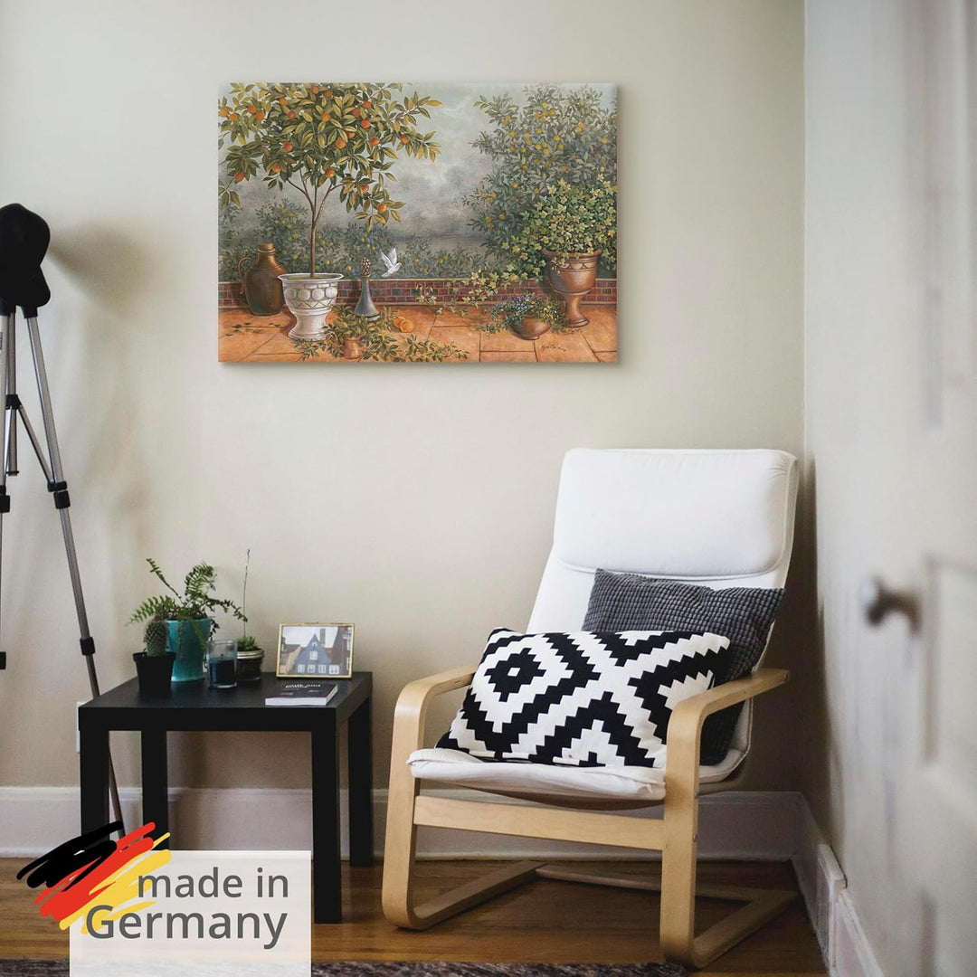 Artland Leinwandbild Wandbild Bild auf Leinwand 100 x 70 cm Landschaften Garten Malerei Grün A5ZJ Ga