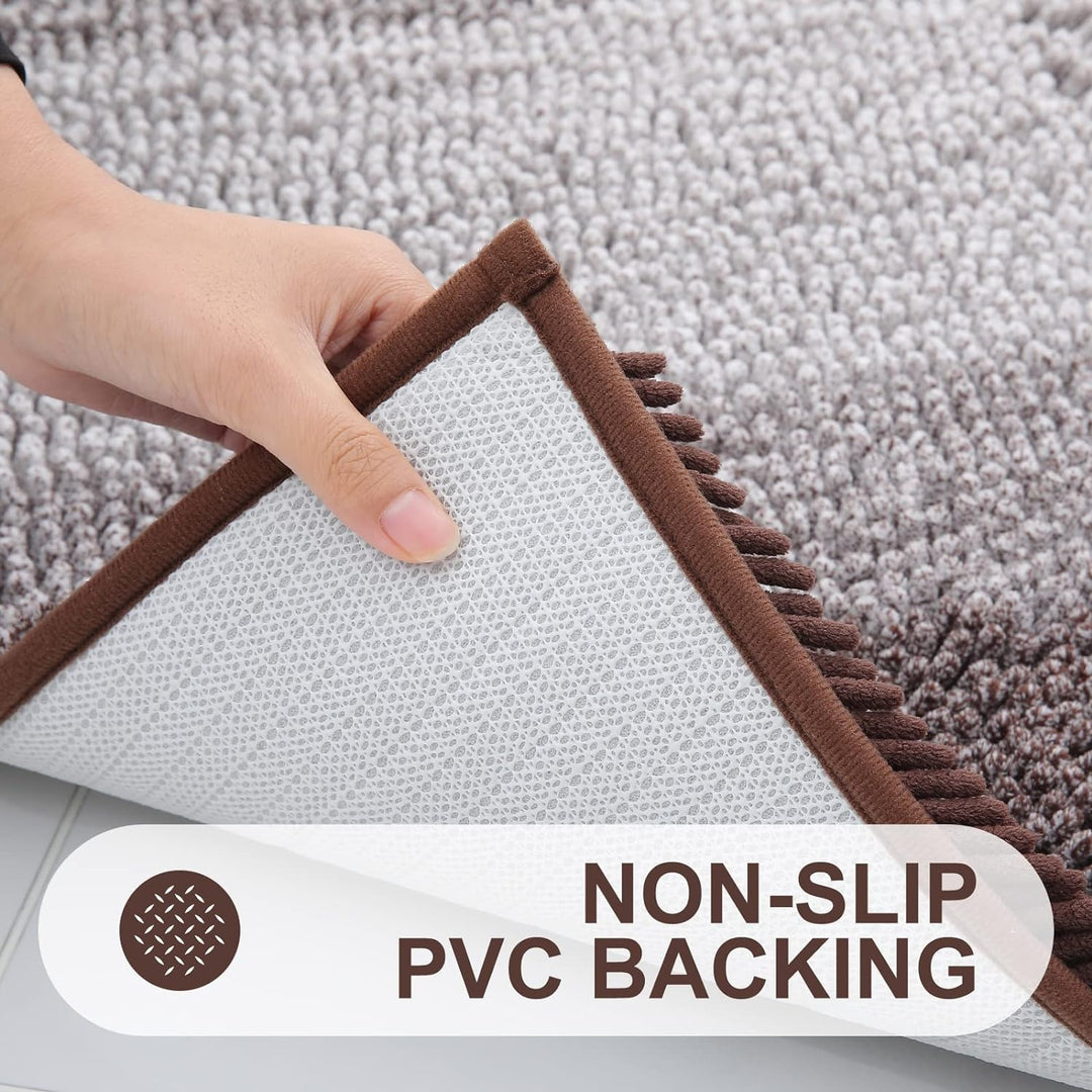Homaxy Chenille Badezimmerteppich rutschfeste Hochflor Badematte Waschbar Badteppich Weich Badvorleg