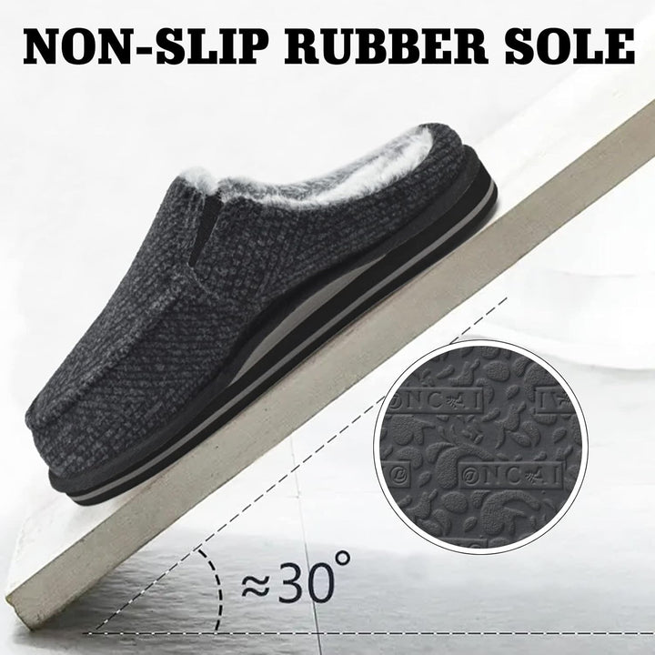 ONCAI Hausschuhe Herren Komfort Pantoffeln Plüsch Streifen Hüttenschuhe Wärme Cord Flauschig Slipper