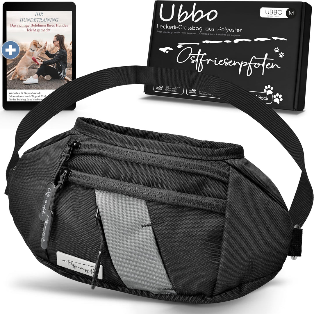 Leckerli-Crossbag 'Ubbo' für Hunde aus hochwertigem Polyester mit Einhandmagnetverschluss - Leckerli