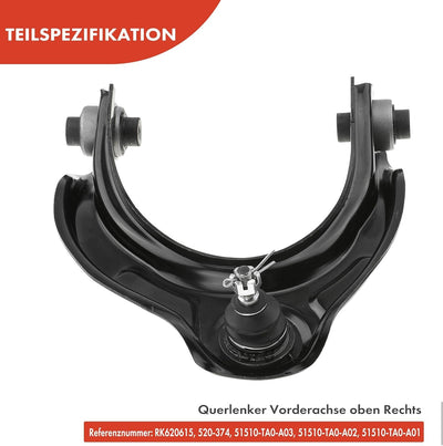 Frankberg Querlenker Vorne Rechts Kompatibel mit Accord VIII CU 2.0L-2.4L 2008-2015 Accord VIII Komb