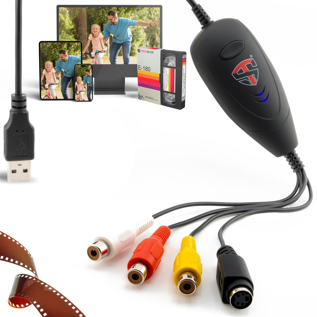 TechSide Video Grabber VHS Digital Analog 2024 | Windows 11 + Neue Software | USB 2.0 Converter VHS