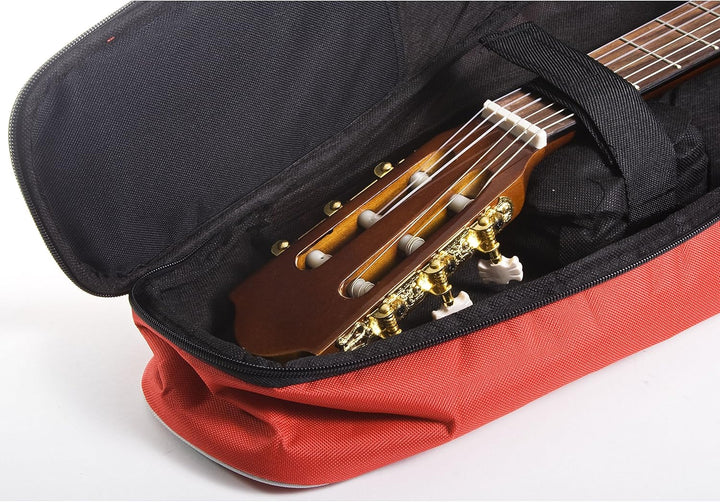 GEWA Gitarren Gig Bag Economy 12mm für Konzertgitarre 1/2 rot (reissfest und wassergeschützt, 12mm P