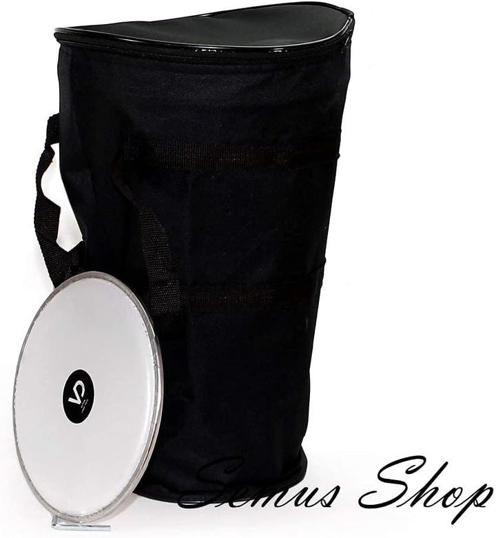 Orientalische Aluguss Handtrommel Darbuka, Dümbek mit Tasche, Schlüssel und Ersatzfell