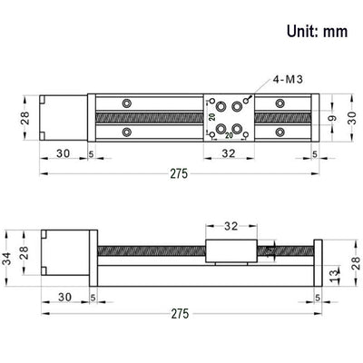 Zeberoxyz 1 STÜCKE Mini Linearschienenführung Schlittenantrieb T6x1 Leitspindel mit NEMA11 Schrittmo