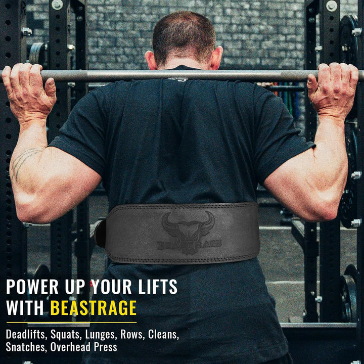 BEAST RAGE Gewichthebergürtel, Leder, strapazierfähig, Fitnessstudio, Bodybuilding, Workout, Trainin