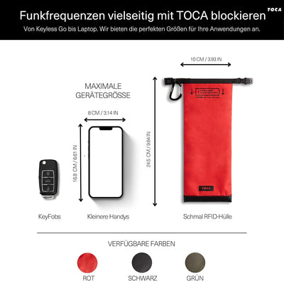 TOCA No Signal Sleeve - RFID-Blocker & Anti-Tracking Faraday-Tasche, Datenschutz Handy-Hülle, EMF Ab