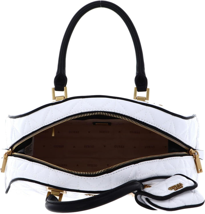 GUESS Damen Mildred Bowler Schulranzen, Griffe Oben Weiss/Opulenter Garten, Weiss/Opulenter Garten