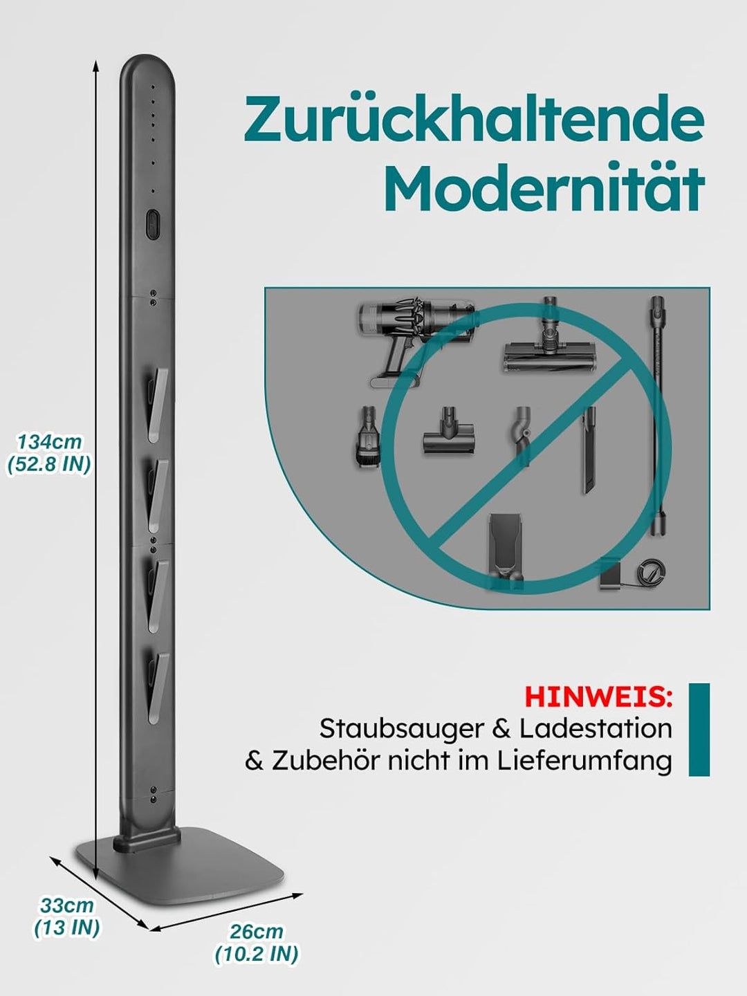 Ständer kompatibel mit Dyson G5 V15 V12 V11 V10 V8 V7 V6, Halterung, Bodenständer, Zubehörhalter Spe