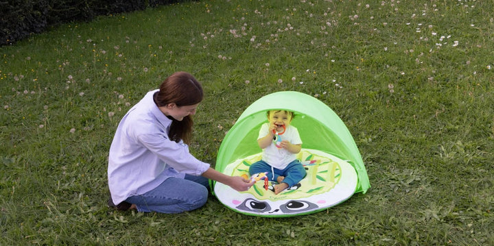 Chicco Spielmatte Magic Forest, Baby Aktivitätendecke mit weicher Panda-Matte, klappbares und abnehm