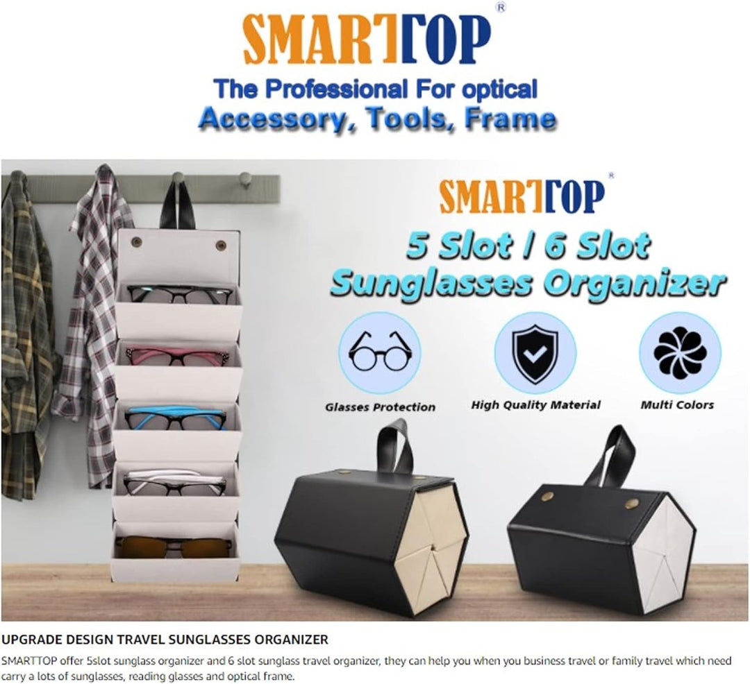 TOPINCN Mehrere Sonnenbrillen-Organizer-Etui-Halter für Reisen Leder-Brillenetui Hartschalen-Hängewa