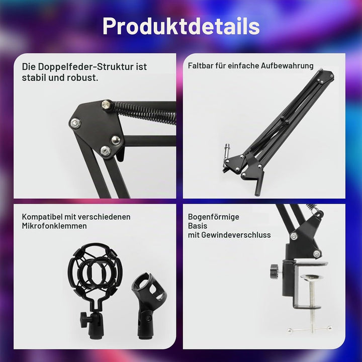 Podcast Mikrofon Bündeln, DJ Controller und BM800 Mikrofon, Gaming Mikrofon mit Arm, Audio Mixer Set