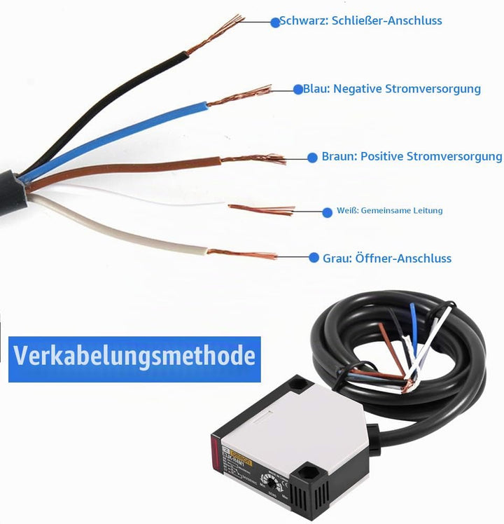 Keenso Reflexions Lichtschranke, E3JK-R4M1 Reflexions-Lichtschranke AC 90-250V 3A Lichtschranke Spie