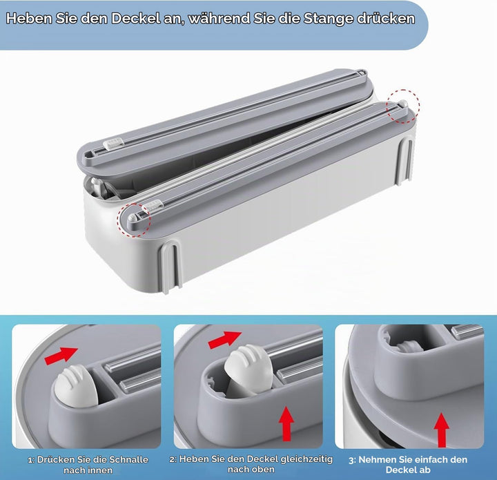 3 in 1 Küchenrollenhalter Magnetisch | Frischhaltefolienspender mit Scharfen Klingen | Folienschneid