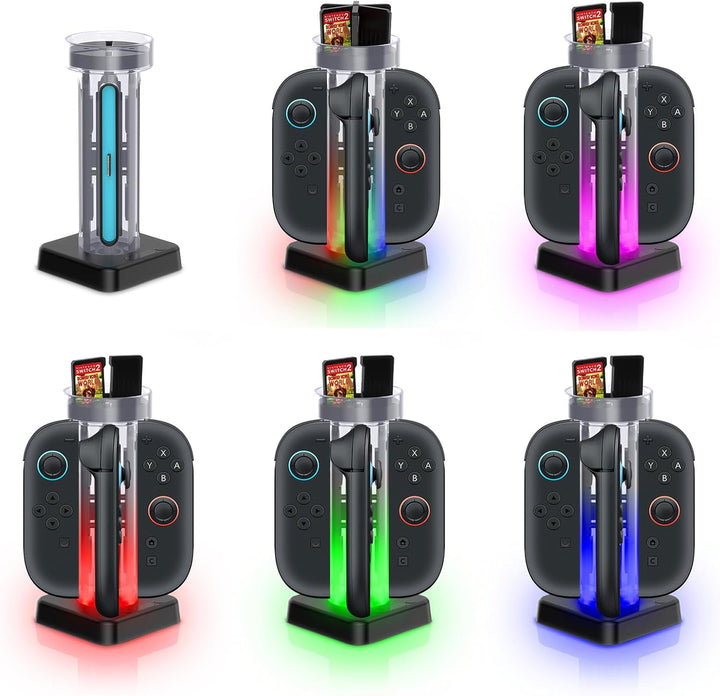 Controller-Ladestation Kompatibel mit NS Switch 2, Joy Con Ladestation mit LED-Display-Laterne, Lade