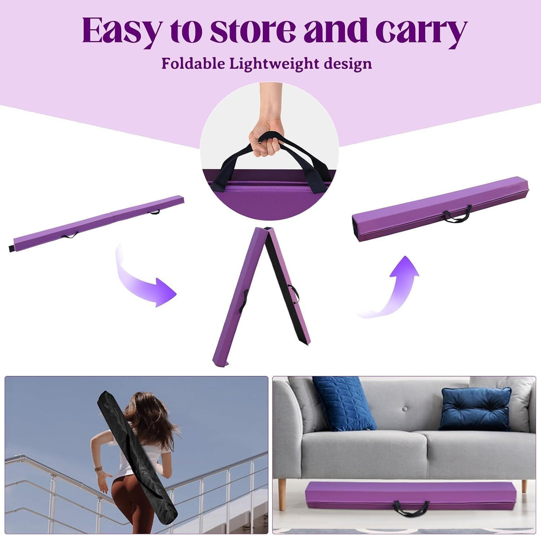 schwebebalken Kinder Schwebebalken klappbar Balken Gymnastik 270cm PU Leder schwebebalken für zuhaus