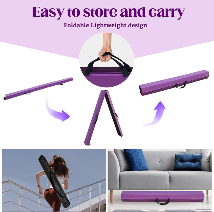 schwebebalken Kinder Schwebebalken klappbar Balken Gymnastik 270cm PU Leder schwebebalken für zuhaus