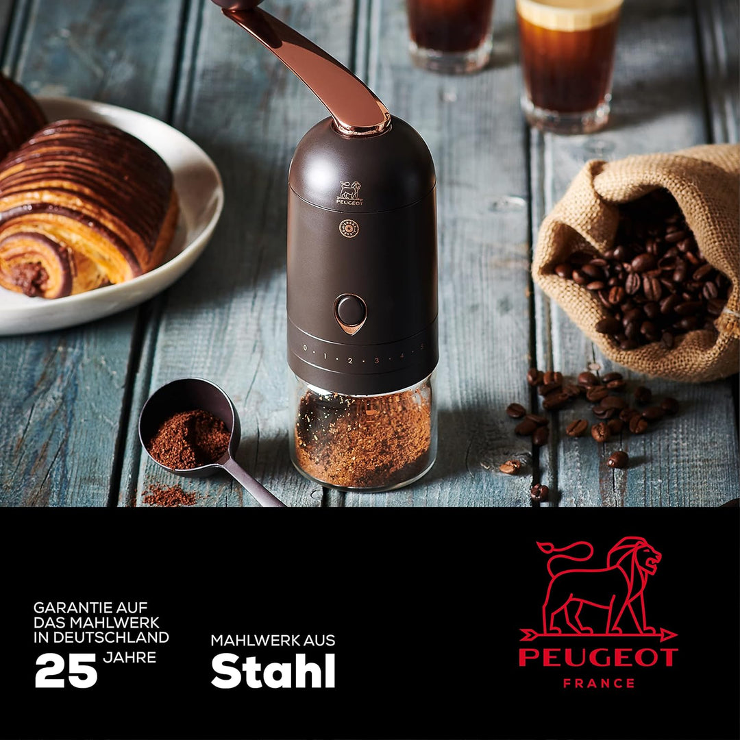 Peugeot Kaffeemühle L'Arbre à Café u‘Select 20 cm Schokolade I Hochwertige Espresso- & Kaffeemühle m