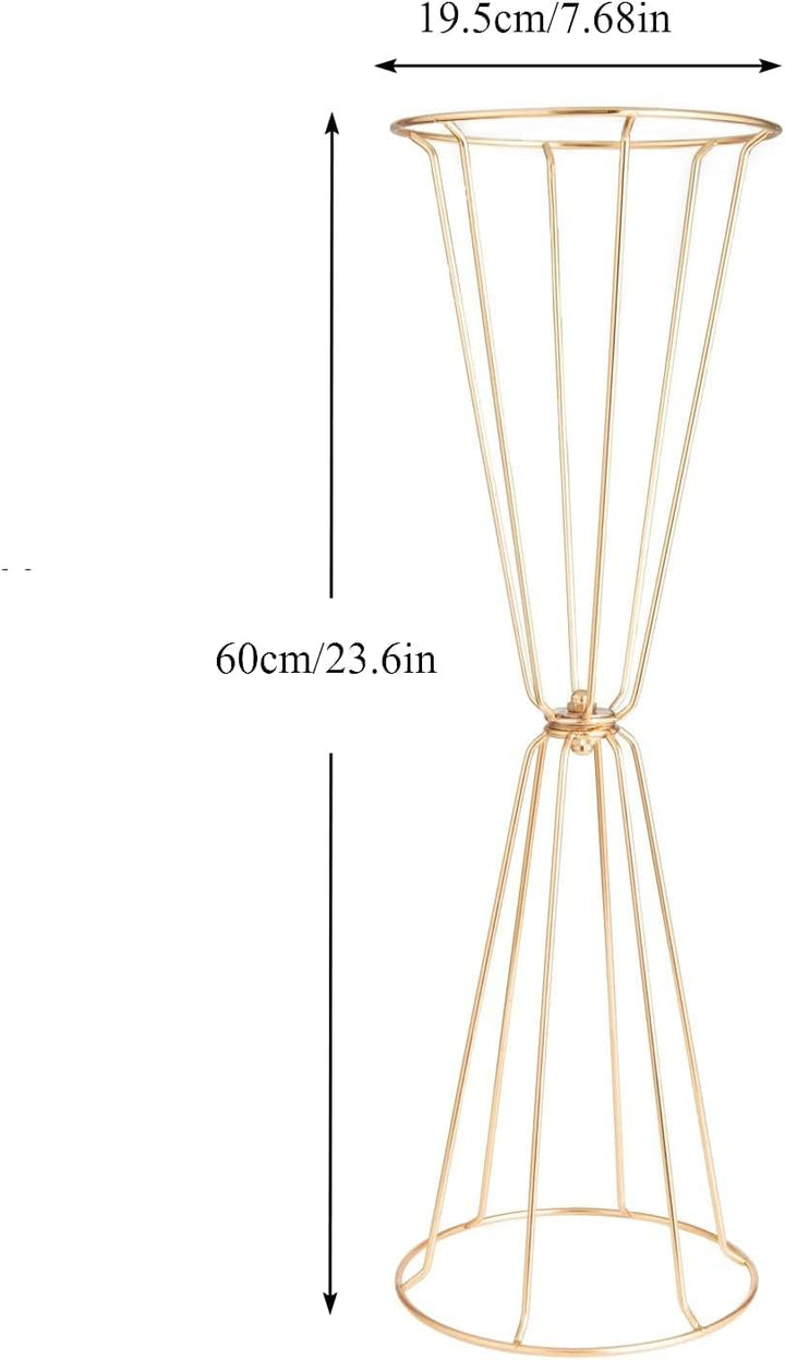 Gold Vasen Hochzeit Tafelaufsätze Blumenständer Metall 60cm hoch Trompete Vasen Geometrische Blumens