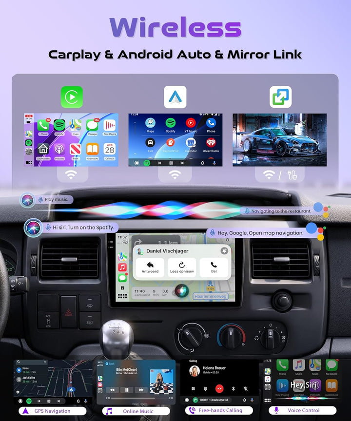 Rimoody 4G+64G Android Autoradio für Ford Transit 2009-2016/ Ford Focus 2005-2008 Wireless Carplay A