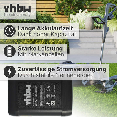 vhbw Akku 3000mAh kompatibel mit Gardena EasyCut 50-Li & Li-18/50, ErgoCut & HighCut 48-Li, AccuJet