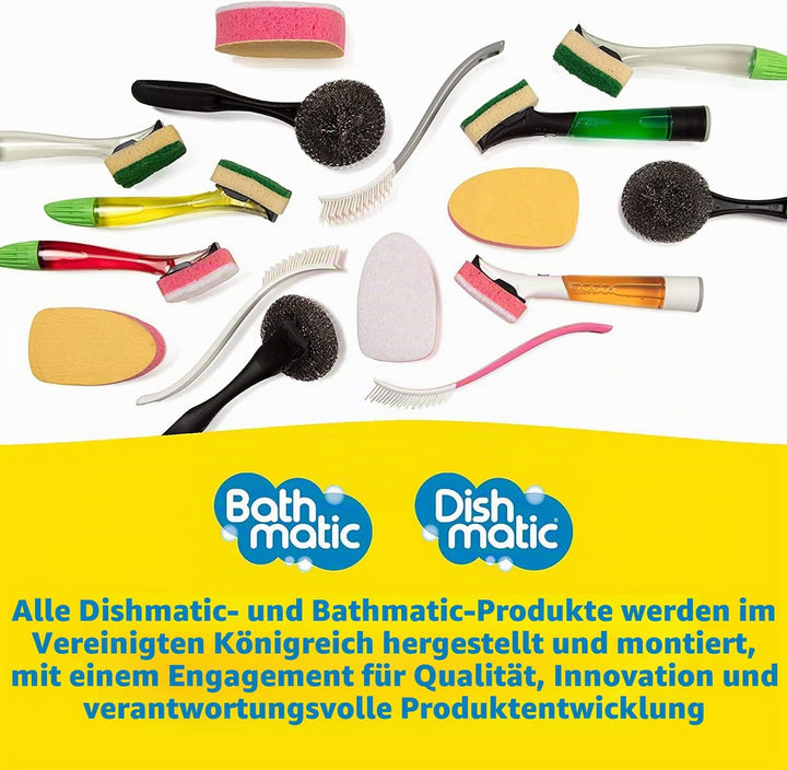 Dishmatic Auslaufsicheres Spülbürsten-Set, selbststehend, bakterienfrei, Küchen-Topfreiniger, inklus