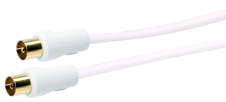 SCHWAIGER Antennen Anschlusskabel 90 dB, 20,0m, weiss, IEC Stecker > IEC Buchse, 2-fach Schirmung, 7