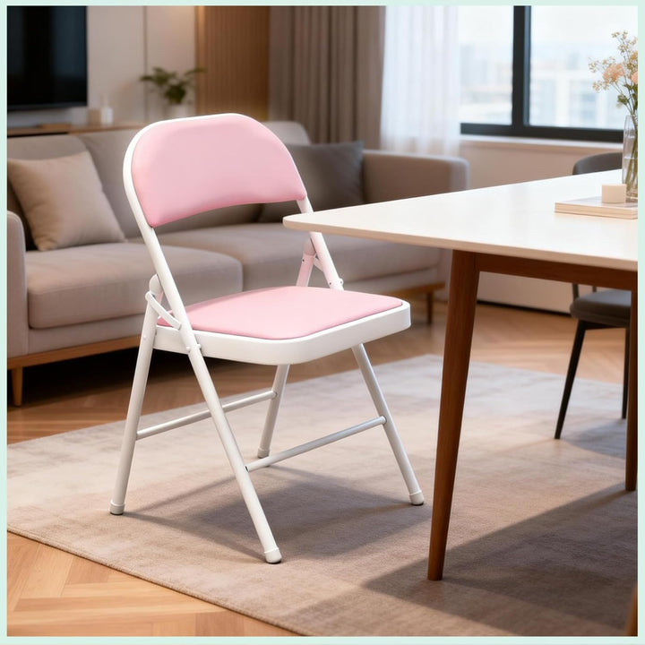 Klappstuhl mit PU-Leder & Polsterung, Stabiler Metallrahmen, Leicht & Platzsparend, für Büro, Zuhaus
