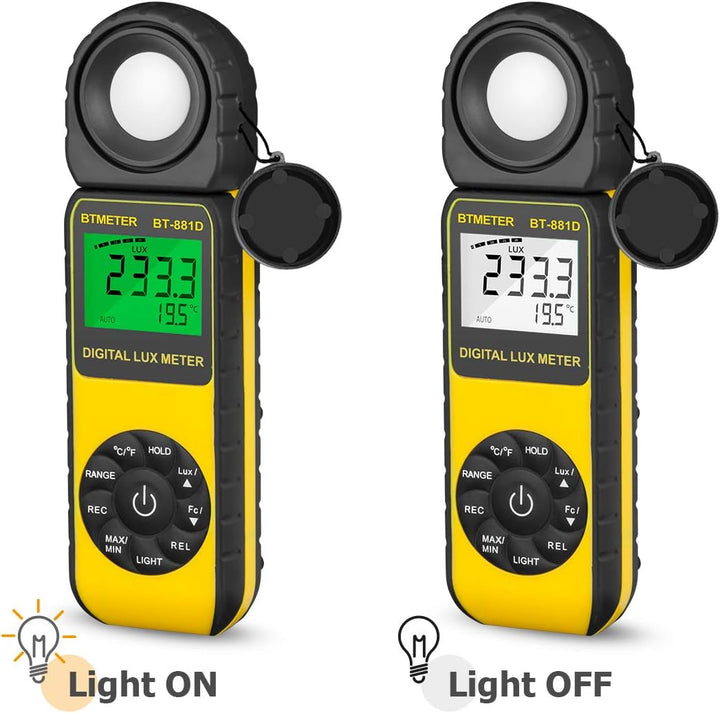 BTMETER BT-881D Digital Illuminance Light Meter, Measure Lights 0.01~400,000 Lux (0.01~40,000 FC) Fo
