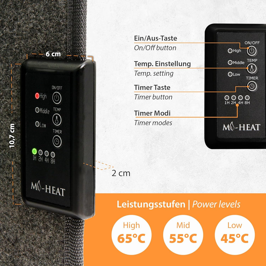 Mi-Heat Infrarot Schreibtischheizung 51x100cm Heizpaneel 165W Standheizung für Büro Schreibtisch Arb
