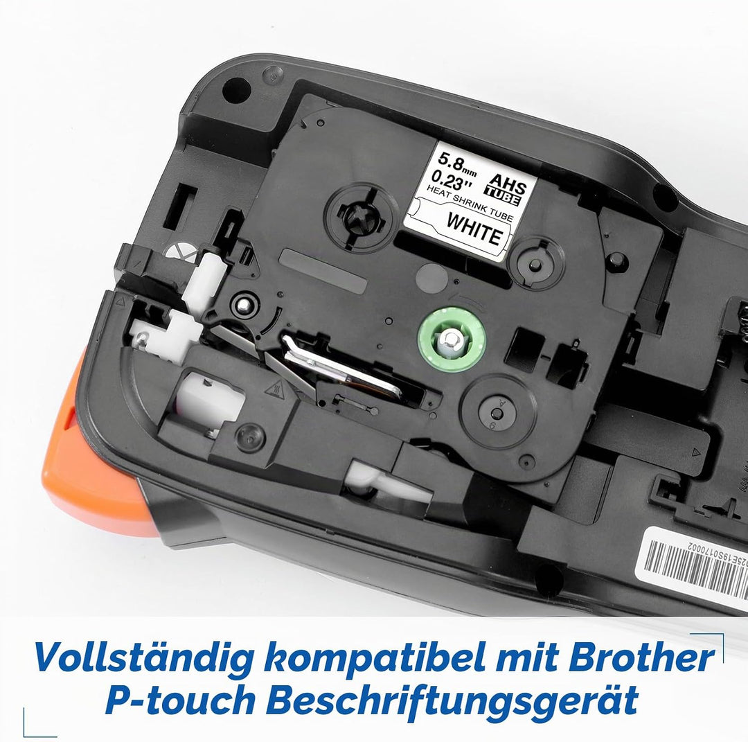 MarkField Kompatible Schriftband Schrumpfschlauch HSe-211 HSe211 5.8mm Bänder Schwarz auf Weiss Komp