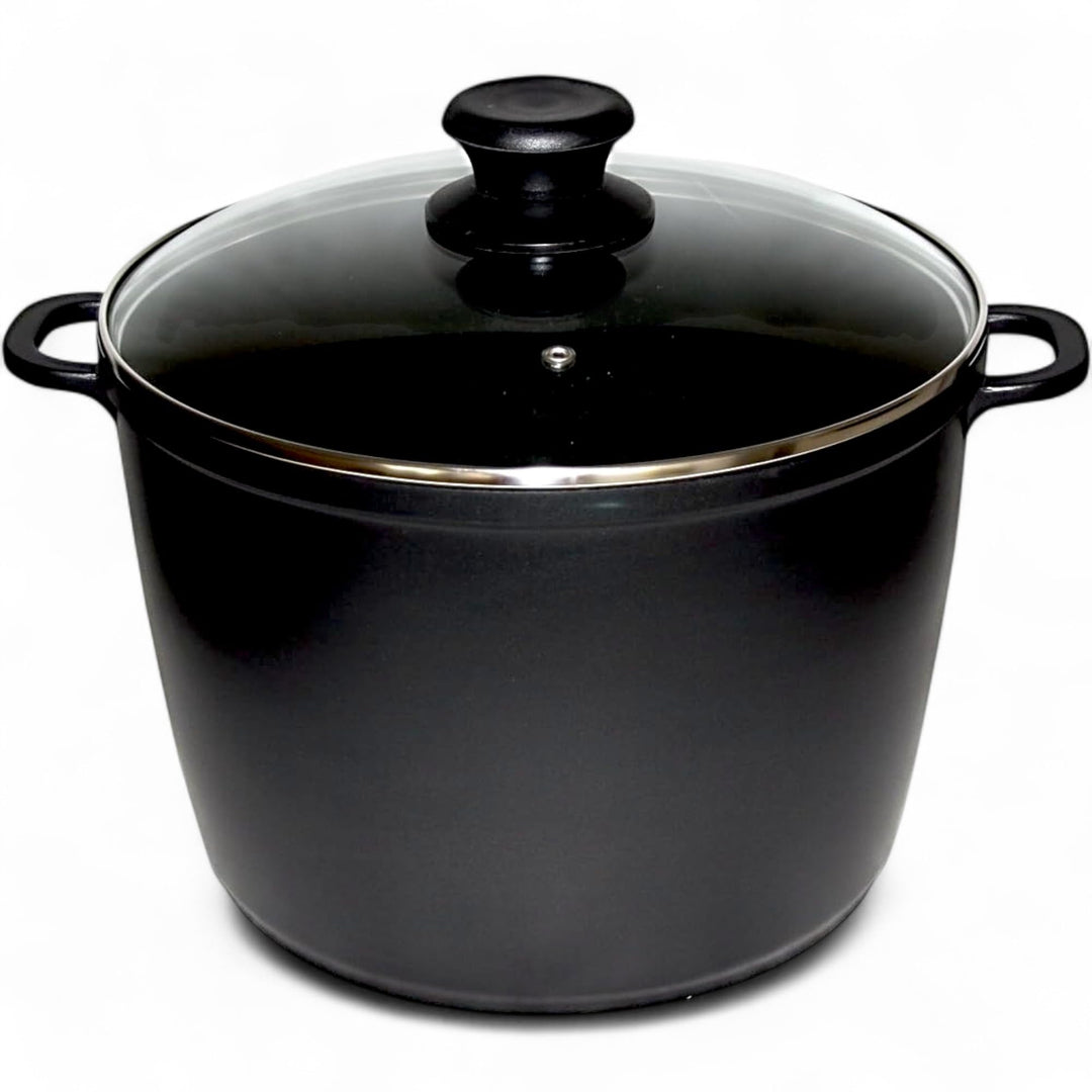 GMMH Topf Kochtopf mit Deckel, 10 l, Aluminiumlegierung, mit Antihaftbeschichtung, D:28 cm, H: 20 cm