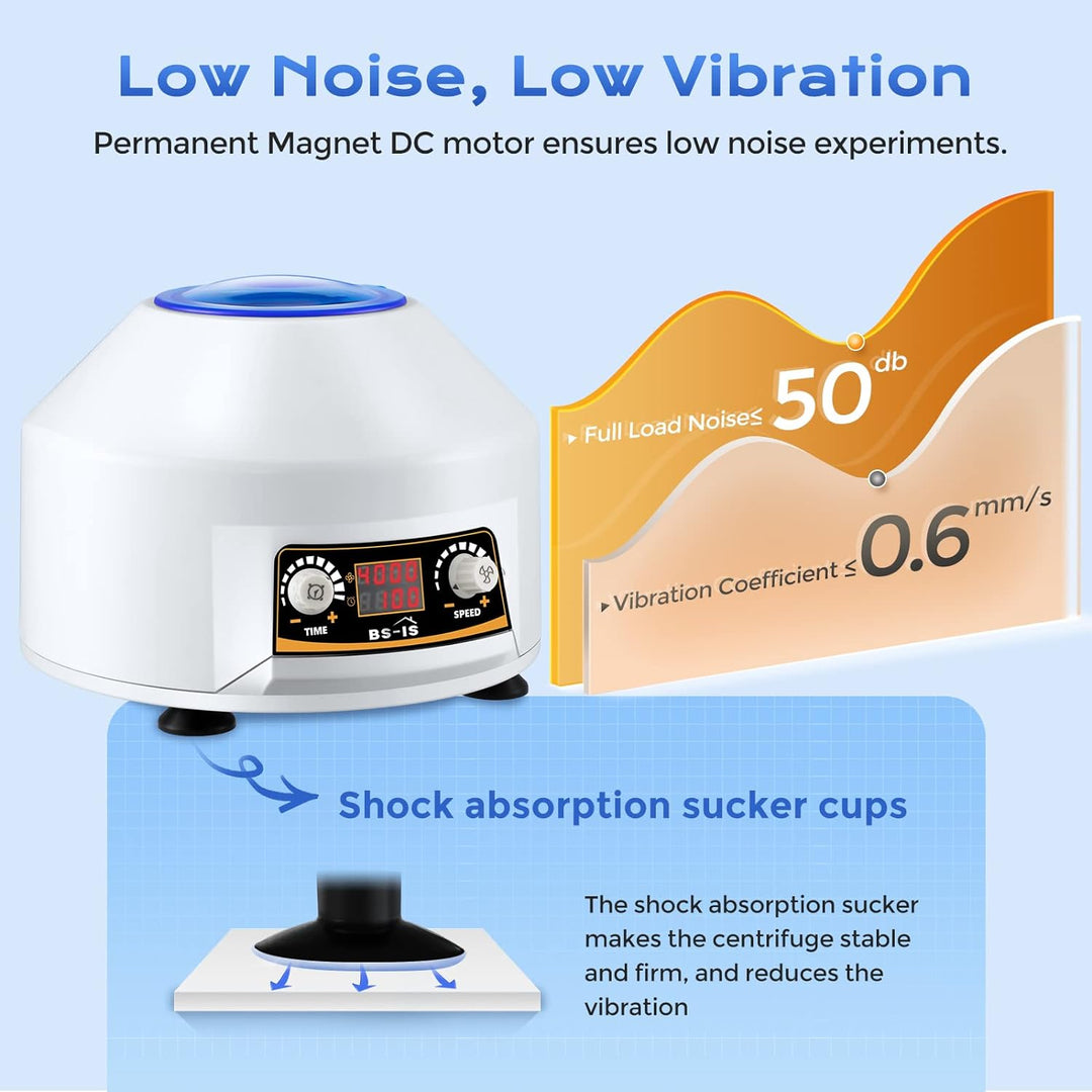 Bonvoisin Zentrifuge 20mlX6 LED Anzeige 4000rpm, 2182xg, 100min Timing, niedrige Erschütterung, tran