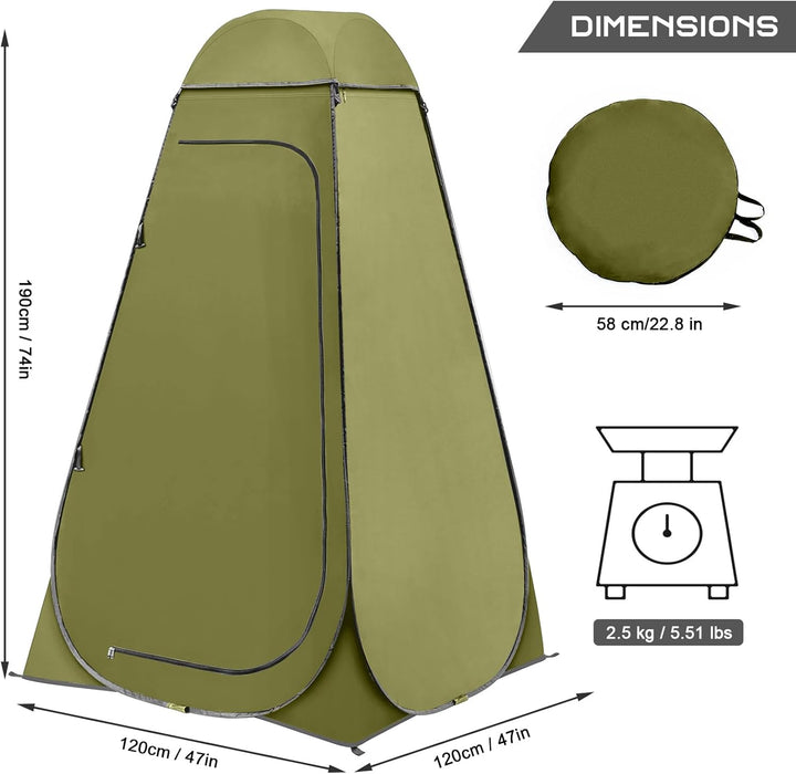 BRIAN & DANY Duschzelt Camping, Pop Up Toilettenzelt, Tragbares Umkleidezelt mit Regenschutz und Fen
