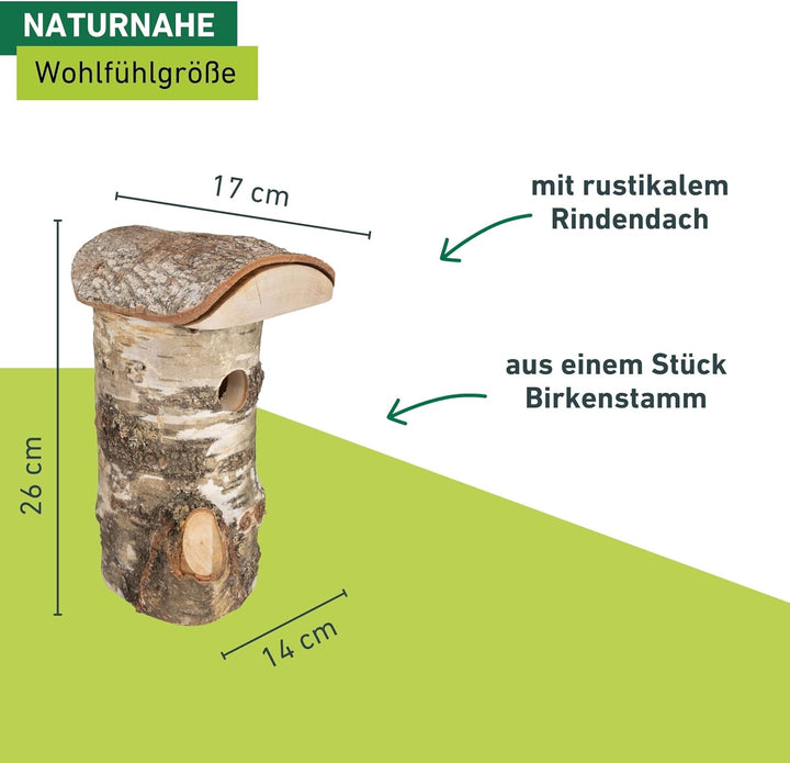 Windhager Nistkasten Wildkogel für Vögel | Einflugloch Ø 28 mm, Abnehmbares Dach, Birkenholz | Vogel