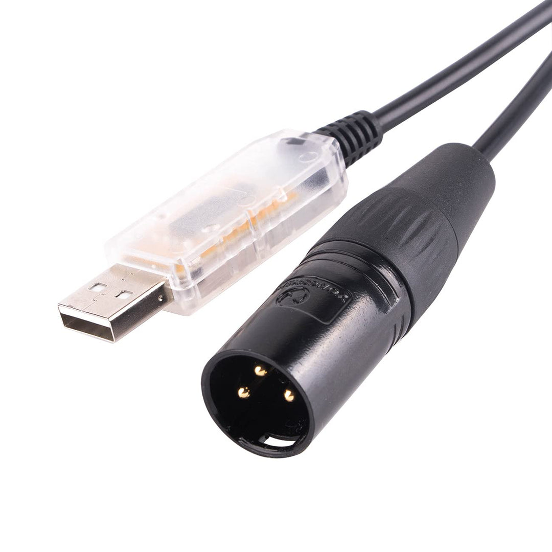 Adapterkabel USB auf DMX 512 3PIN XLR Interface Computer PC Bühnenbeleuchtung Controller Dimmer USB