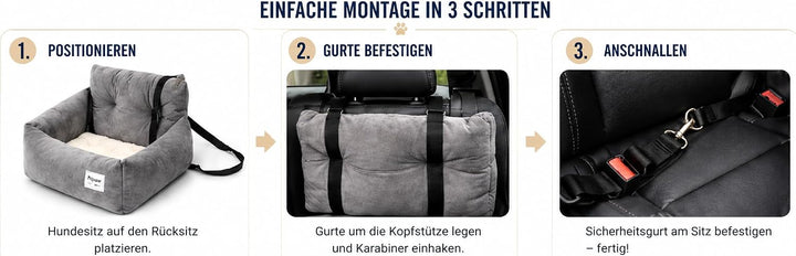 Hunde Autositz Hundesitz für kleine bis mittlere Hunde, Waschbarer Ansteckbare Leine verdickter Memo