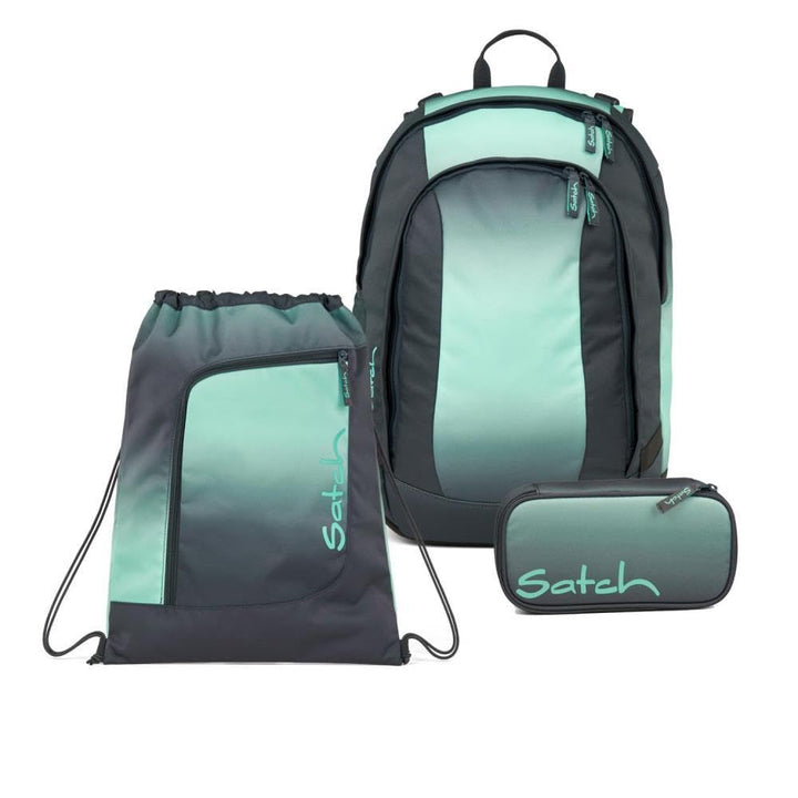 Satch Air Pencil Slider Light Edition Schulrucksack Set 3tlg. inkl. Sportbeutel Gradient Mint, Gradi