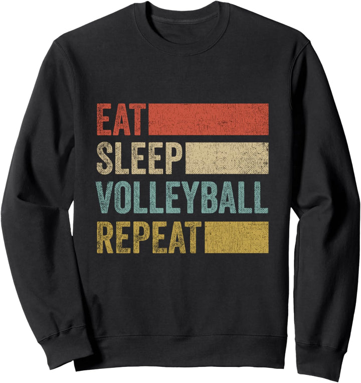 Retro Eat Sleep Volleyball Repeat Lustiges Volleyball Sweatshirt