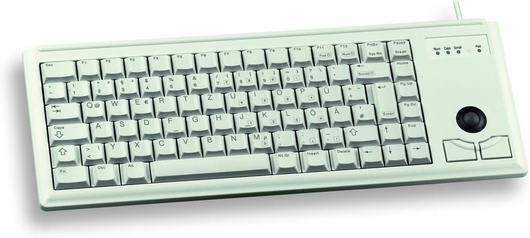 CHERRY G84-4400, Kompakte Tastatur mit Trackball, UK-Layout (QWERTY), Kabelgebunden (PS/2-Anschluss)