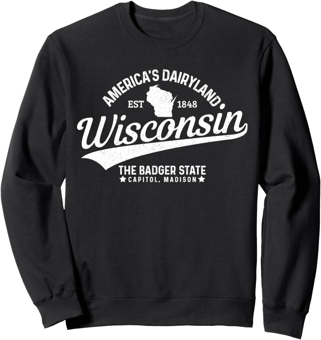 Wisconsin The Badger State EST 1848 Staatskarte, Geschenk Sweatshirt