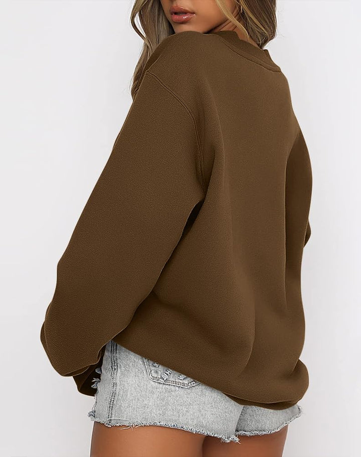 Tomwell Damen übergrosse Sweatshirt Los Angeles Vintage Oversized Langarmshirt Rundhals Pullover Tee