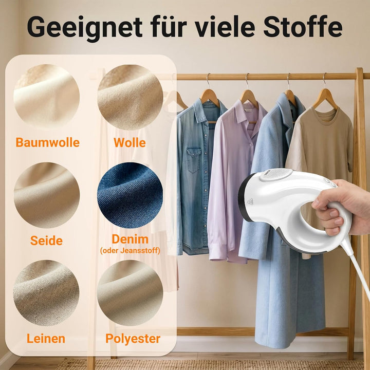 Steamer Dampfglätter mit Saugfunktion, Tragbarer Reisedampfglätter | 2800 Pa Saugleistung, Grosser a