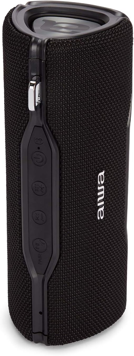 AIWA BST-500BK: Stereo-Bluetooth-Lautsprecher, TWS, tragbar, Schwarz, geeignet für Android oder iPho