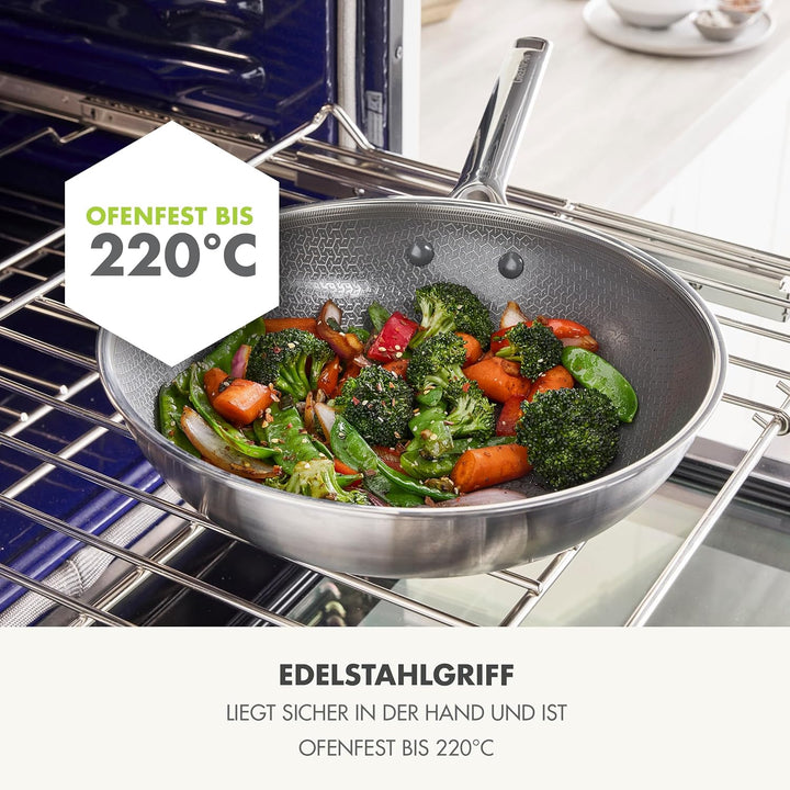 GreenPan Hybrid-Wok aus Edelstahl mit Antihaftbeschichtung, 28 cm, APEX Tri-Ply Thermobond PFAS-frei