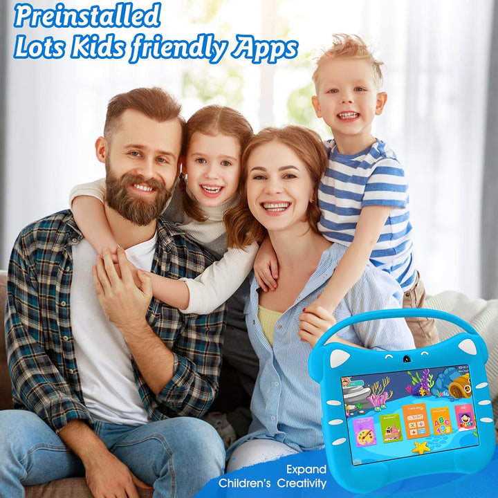 VESWWE Kinder Tablet 7 Zoll Android Tablet für Kinder mit WiFi Bluetooth 32GB ROM kindgerechte Hülle