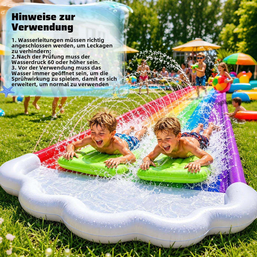 15.75ft/480cm Wasserrutsche und 2 Bodyboards | Garten-Wasserrutsche Sommer-Rutsch-Wasserrutschen Was