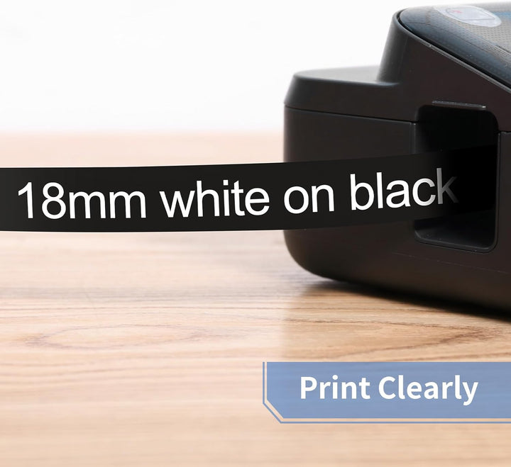 3x MarkField Kompatibel Schriftband TZ 18mm TZe345 Weiss auf Schwarz für Brother P-Touch Label Maker