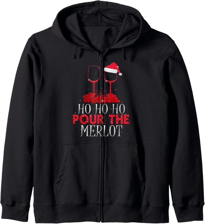 Weihnachten Ho Ho Ho Pour The Merlot Wine Lover Kapuzenjacke