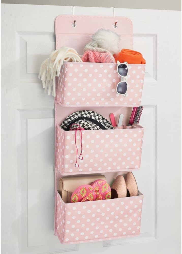 mDesign Hängeaufbewahrung mit DREI Taschen – Kinderzimmer Aufbewahrung aus Polypropylen für Kindersc